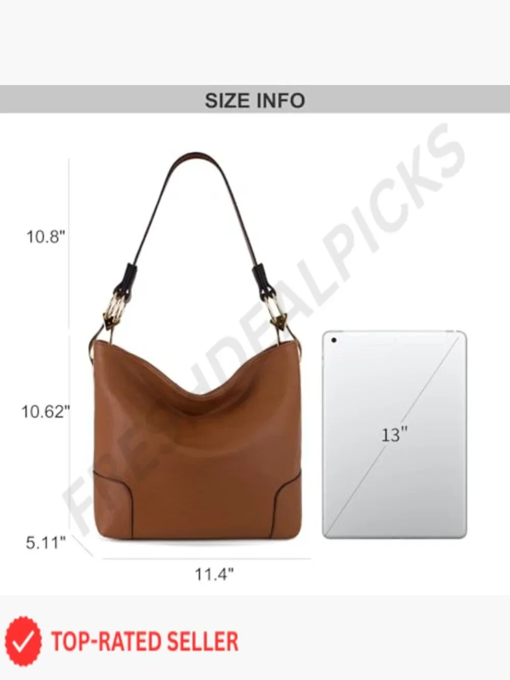 Top Handle Hobo Satchel Shoulder Bag Roomly Compartment Faux Leather